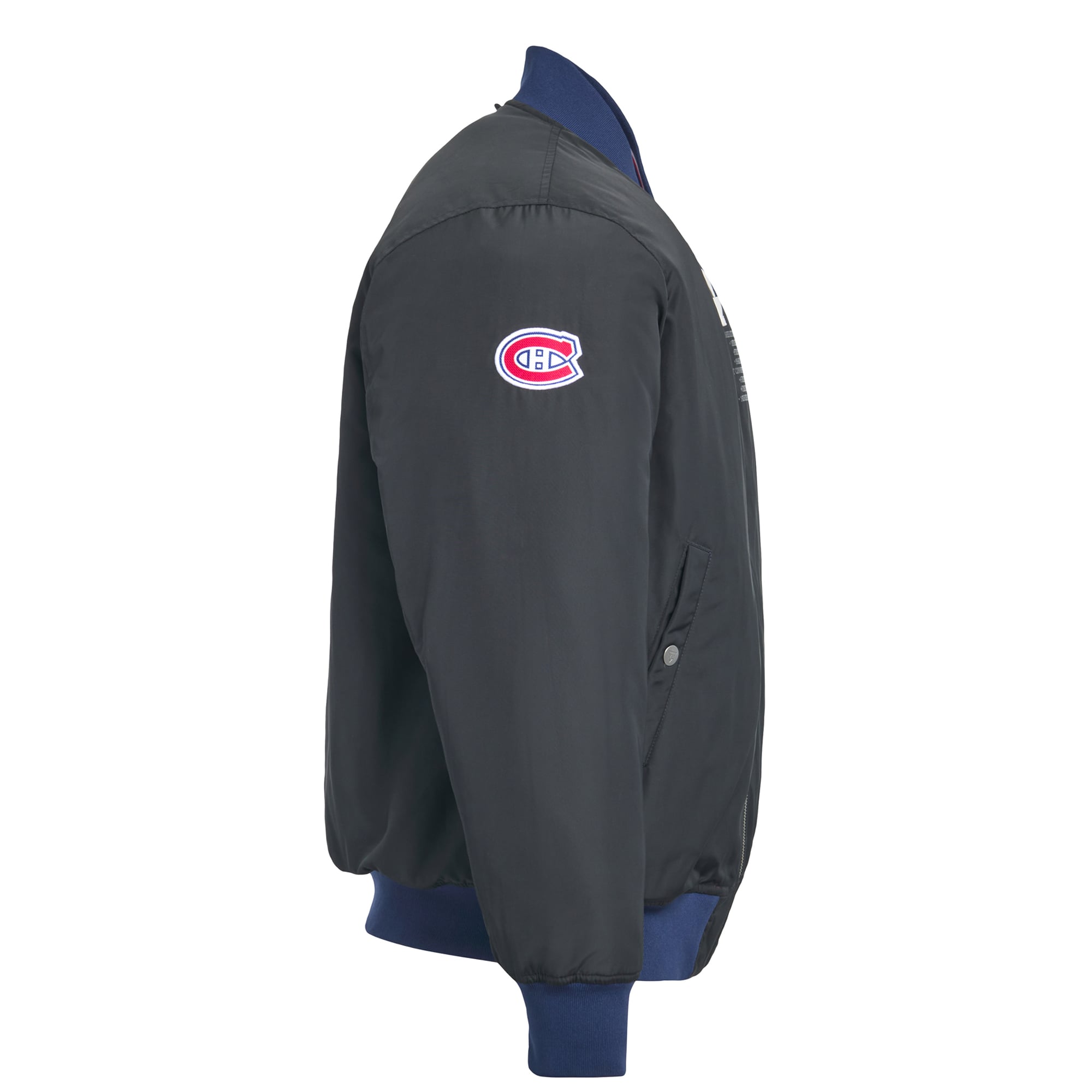 Veste bomber réversible à fermeture éclair intégrale FE Jean Beliveau rouge/noir pour homme, des Canadiens de Montréal